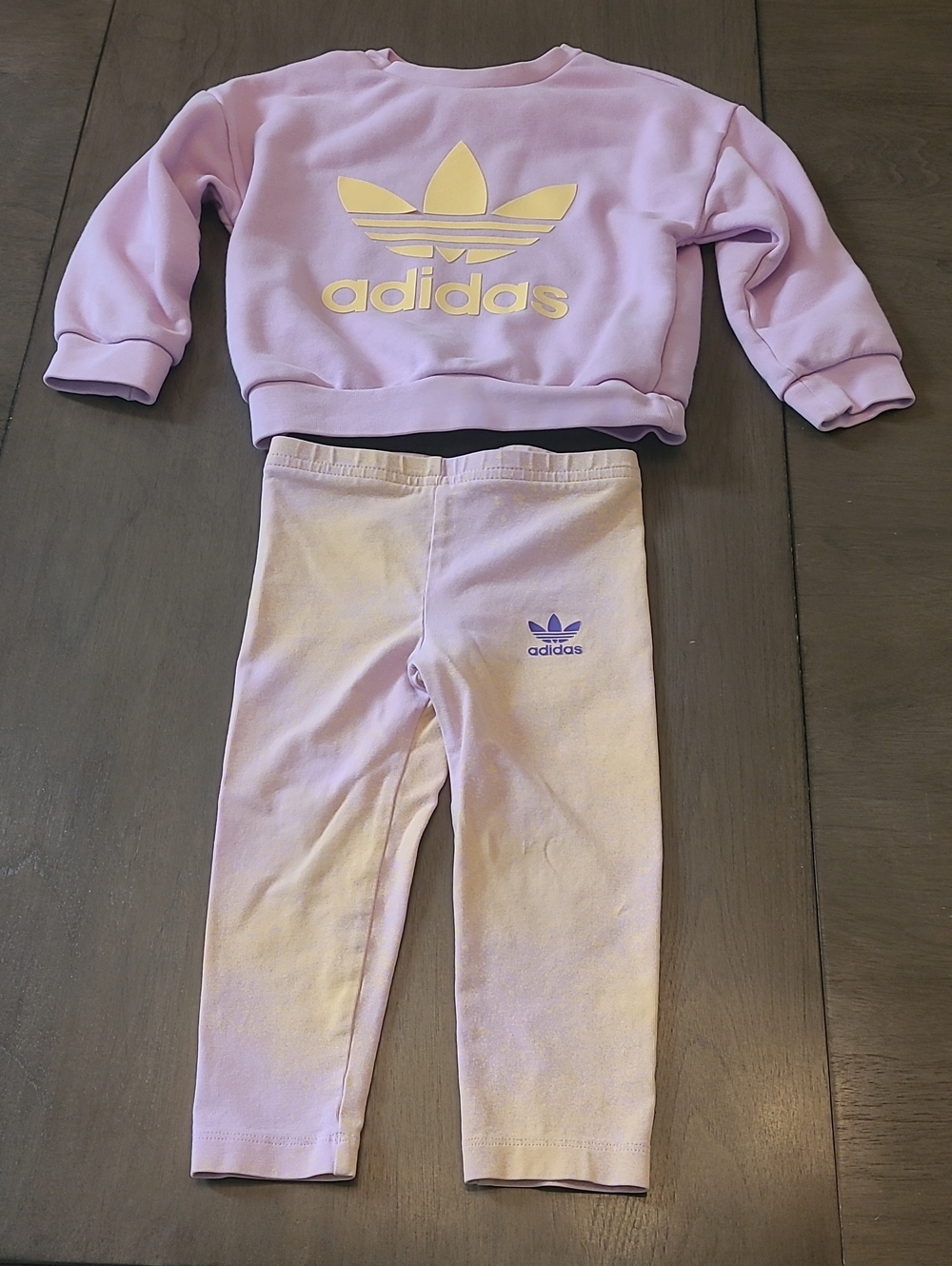 adidas Kids Lavender Crewneck & Leggings Set